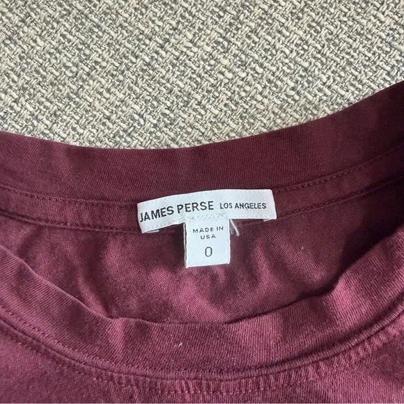 James Perse Burgundy T Shirt- 100% Cotton - Picture 7 of 7